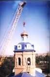 Установка второго купола на строящемся храме Св. Первоверховных апостолов Петра и Павла г. Зеленокумск