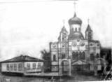 Историческая фотография собора Покрова Божией Матери с. Левокумское